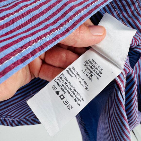 J. Crew Striped Cotton Poplin Shirt Dress Classic Fit Belted Button Front Sz 4 - Picture 8 of 9